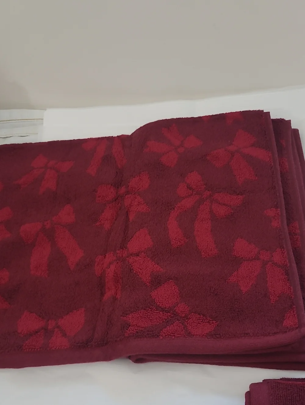 Sonoma Burgundy Ribbon Pattern Jacquard Towel Set 6 Pc